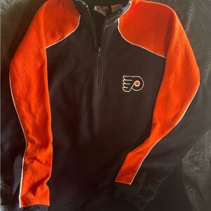 NHL Philadelphia Flyers Black and Orange Quarter Zip